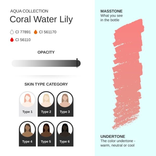Coral Water Lily – Correction color PMU pigment 10ml - Imagen 4